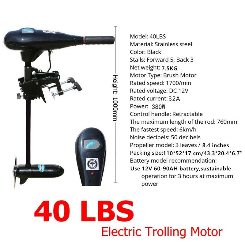 DC 12 V 40 LBS Outboard Engine - Fishing Boat Trolling Motor ulasan dan harga