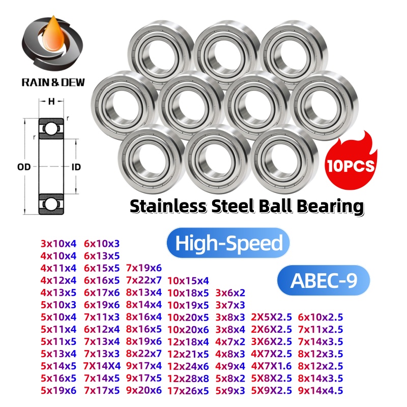 10PCS Stainless Steel Ball Bea - Abu Garcia Reel Revo ulasan dan harga